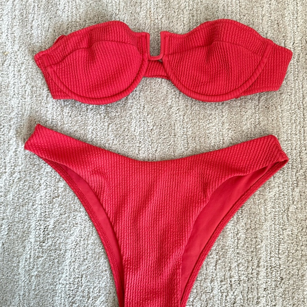 Monday Swimwear Vibrant Red Bikini Set